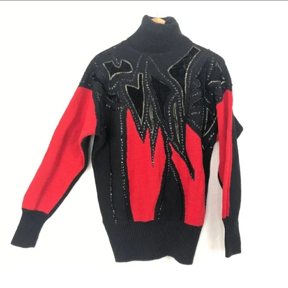 Vintage Velvet Sequin Beaded Maximalist Sweater - Picture 4 of 14